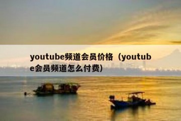 youtube频道会员价格（youtube会员频道怎么付费）