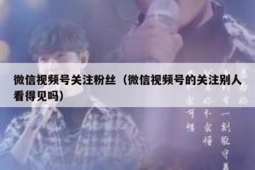 微信视频号关注粉丝（微信视频号的关注别人看得见吗）