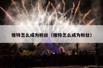 推特怎么成为粉丝（推特怎么成为粉丝）