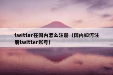 twitter在国内怎么注册（国内如何注册twitter账号）