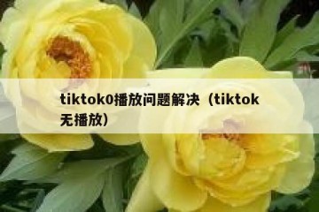 tiktok0播放问题解决（tiktok无播放）