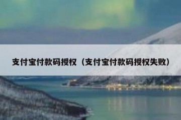 支付宝付款码授权（支付宝付款码授权失败）