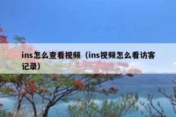 ins怎么查看视频（ins视频怎么看访客记录）