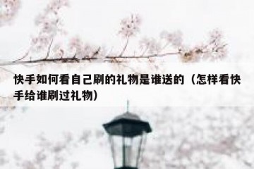 快手如何看自己刷的礼物是谁送的（怎样看快手给谁刷过礼物）