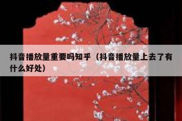 抖音播放量重要吗知乎（抖音播放量上去了有什么好处）
