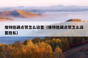 推特隐藏点赞怎么设置（推特隐藏点赞怎么设置隐私）