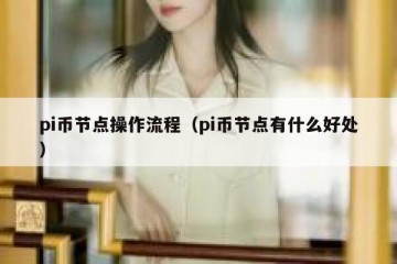 pi币节点操作流程（pi币节点有什么好处）