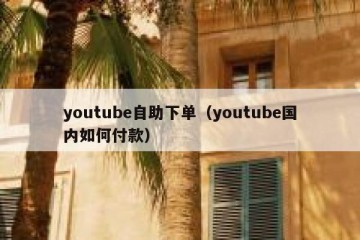 youtube自助下单（youtube国内如何付款）