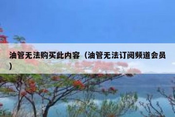 油管无法购买此内容（油管无法订阅频道会员）