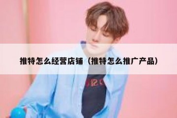 推特怎么经营店铺（推特怎么推广产品）