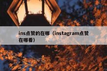 ins点赞的在哪（instagram点赞在哪看）