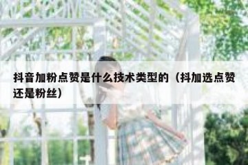 抖音加粉点赞是什么技术类型的（抖加选点赞还是粉丝）