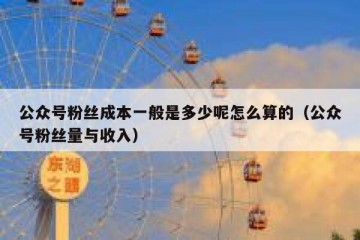 公众号粉丝成本一般是多少呢怎么算的（公众号粉丝量与收入）