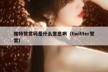 推特赞赏码是什么意思啊（twitter赞赏）