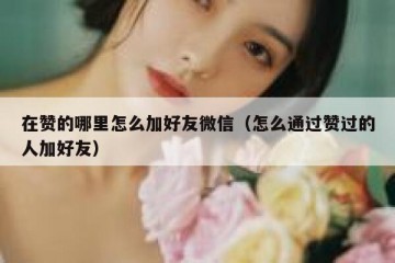 在赞的哪里怎么加好友微信（怎么通过赞过的人加好友）