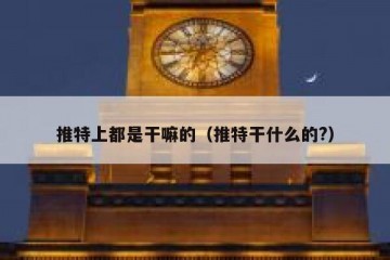 推特上都是干嘛的（推特干什么的?）