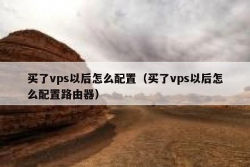 买了vps以后怎么配置（买了vps以后怎么配置路由器）