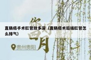 直肠癌手术肛管放多深（直肠癌术后插肛管怎么排气）