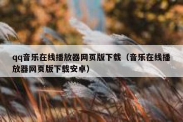 qq音乐在线播放器网页版下载（音乐在线播放器网页版下载安卓）