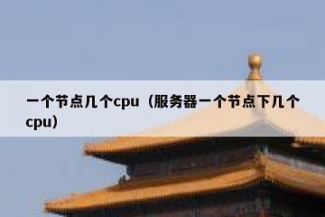 一个节点几个cpu（服务器一个节点下几个cpu）