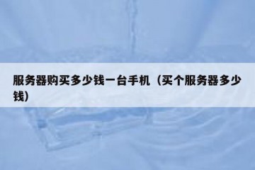 服务器购买多少钱一台手机（买个服务器多少钱）