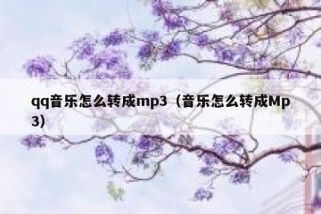 qq音乐怎么转成mp3（音乐怎么转成Mp3）