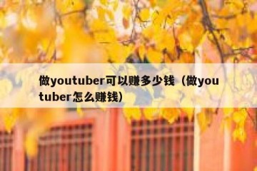 做youtuber可以赚多少钱（做youtuber怎么赚钱）