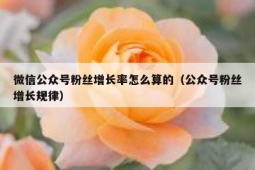 微信公众号粉丝增长率怎么算的（公众号粉丝增长规律）