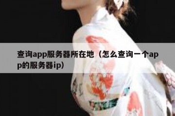 查询app服务器所在地（怎么查询一个app的服务器ip）