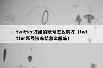 twitter冻结的账号怎么解冻（twitter账号被冻结怎么解冻）