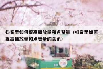 抖音里如何提高播放量和点赞量（抖音里如何提高播放量和点赞量的关系）