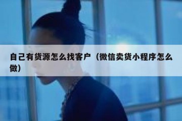 自己有货源怎么找客户（微信卖货小程序怎么做）