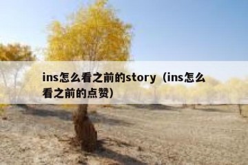 ins怎么看之前的story（ins怎么看之前的点赞）