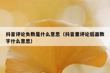 抖音评论负数是什么意思（抖音里评论后面数字什么意思）