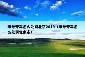 限号开车怎么处罚北京2019（限号开车怎么处罚北京市）