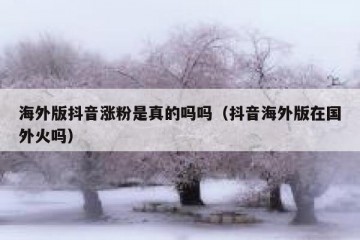 海外版抖音涨粉是真的吗吗（抖音海外版在国外火吗）