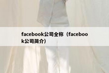 facebook公司全称（facebook公司简介）