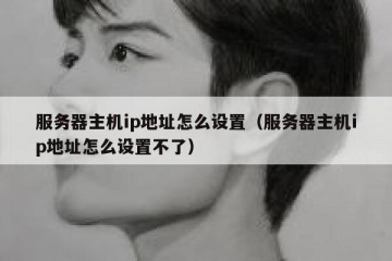服务器主机ip地址怎么设置（服务器主机ip地址怎么设置不了）
