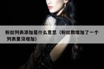 粉丝列表添加是什么意思（粉丝数增加了一个 列表里没增加）