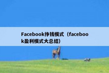 Facebook挣钱模式（facebook盈利模式大总结）