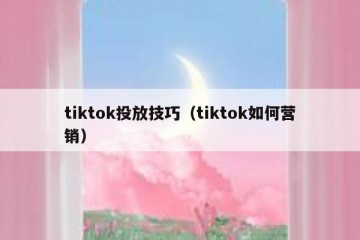 tiktok投放技巧（tiktok如何营销）