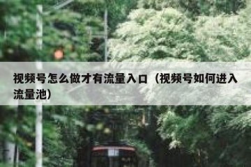 视频号怎么做才有流量入口（视频号如何进入流量池）