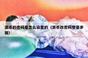 派币的密码是怎么设置的（派币改密码登录步骤）