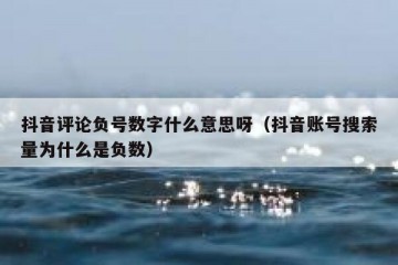 抖音评论负号数字什么意思呀（抖音账号搜索量为什么是负数）