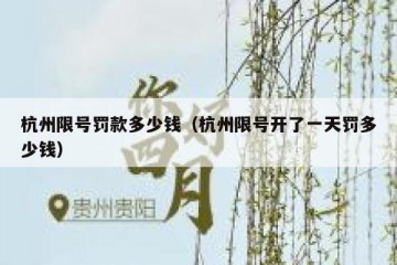杭州限号罚款多少钱（杭州限号开了一天罚多少钱）