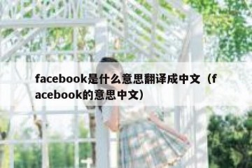 facebook是什么意思翻译成中文（facebook的意思中文）
