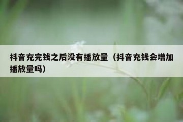 抖音充完钱之后没有播放量（抖音充钱会增加播放量吗）