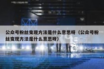 公众号粉丝变现方法是什么意思呀（公众号粉丝变现方法是什么意思呀）