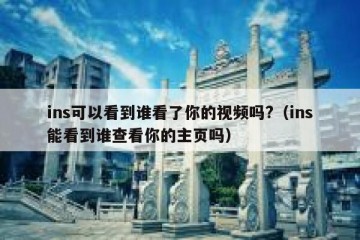 ins可以看到谁看了你的视频吗?（ins能看到谁查看你的主页吗）