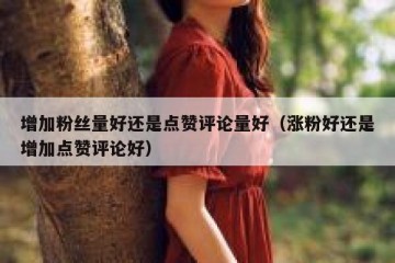 增加粉丝量好还是点赞评论量好（涨粉好还是增加点赞评论好）